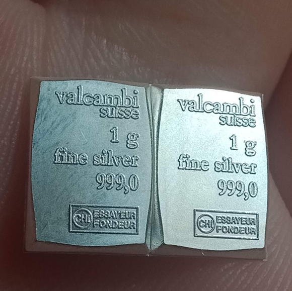 3x 1g Valcambi Suisse Silver Bars Specialty bars tear apart bartering si… - Picture 2 of 9